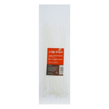 Nylon screed 3.6x200 mm tundra, white color, 25 pcs-1