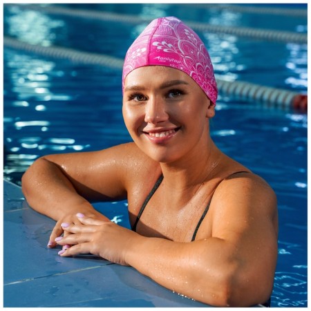 Шапочка для плавания взрослая ONLYTOP Swim, тканевая, обхват 54-60 см-5
