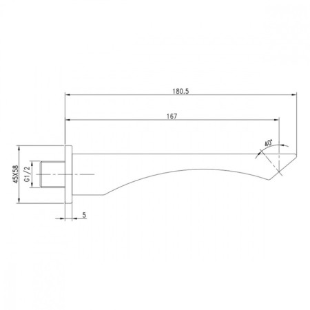 Pour for the LMARK LM5881CW mixer, length 167 mm, chrome-1