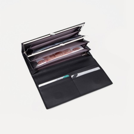 Women's wallet on magnets, black color-3