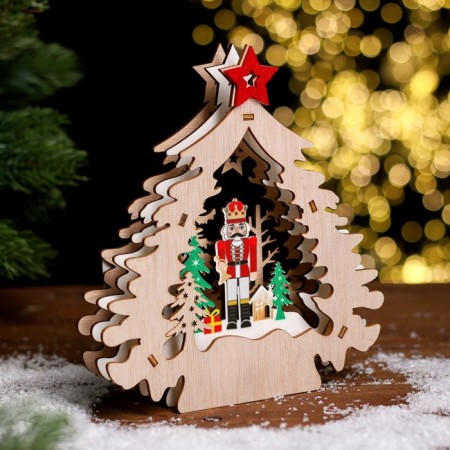 New Year's decor with a “Nutcracker and Christmas tree” backlight 16.5 × 4.5 × 19 cm-1