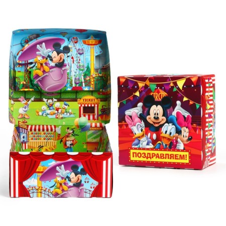 Gift folding box with 3D "Congratulations!", Mickey Mouse, 15x15x7 cm-7