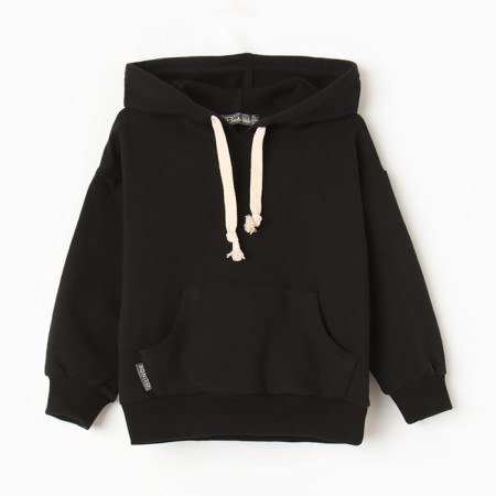 Sweatshirt for boys, launched, black color, height 134 cm