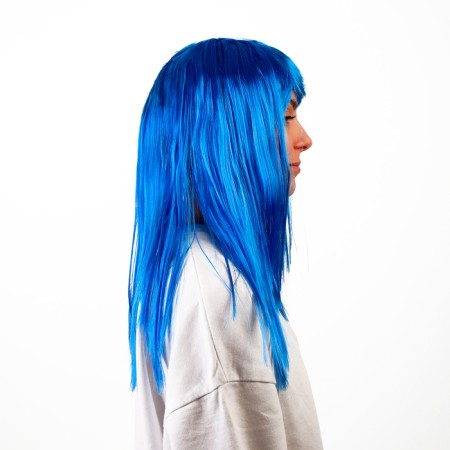 Carnival wig "beauty", blue color-3