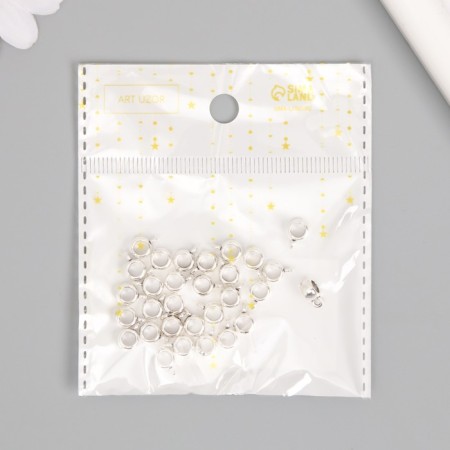 Bale (holder of d/kulon) Metal d/creativity "Shar" silver G038B759 set 30 pcs 0.9x0.4 cm-4