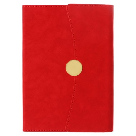Organizer on the rings A6+, 80 sheets, leatherette, with a valve, a line, with a handle, in a gift box, red-1