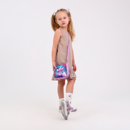 Children's Bag "Magic Cat" from eco-leather, on a strap, 17x12x5 cm-9
