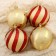 Set of balls Plastic D-8 cm, 4 pcs “Twisted stripes” golden red