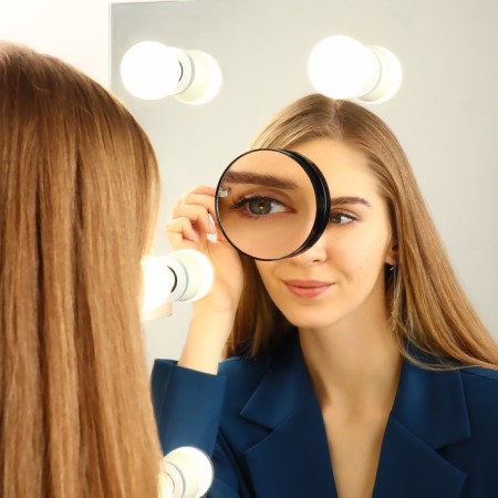 Mirror make -up, increase × 5, on suction cups, d 9 cm, black color-1