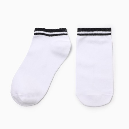 Male socks shortened, white/black color, rr 29