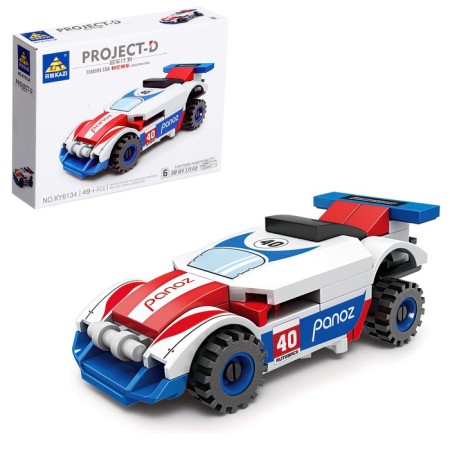 Block designer for boys "Race No. 6. Powerful motors ", 49 parts
