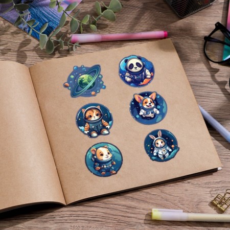 Stickers children's paper "Cosmos", animals, 11 x 16 cm-3