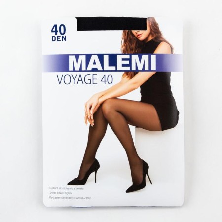 Female Kaprona tights, Malemi Voyage 40 den, black color (Nero), size 2-1