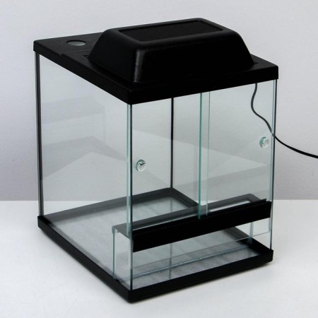 Terrarium with sliding doors 30 l, black 30 x 30 x 35 cm-1