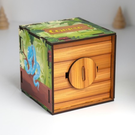 New Year's piggy bank Cube "Snake. Compose dreams" 10x10x10 cm-6