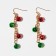 Earrings "Bubens", red-green color in gold