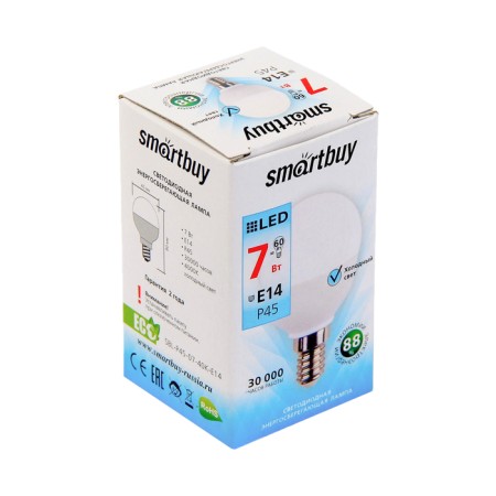 Smartbuy, E14, P45, 7 W, 4000 K, daylight white light lamp-1