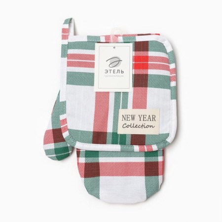 Set of kitchen. Ethel Nolidy Decoration: mittens 20x27 cm, seize 19x19 cm, reps, 100% HL-5