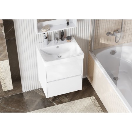 Tumbing under the Aquaton Skandi sink, 55 cm, white matte, white glossy-5