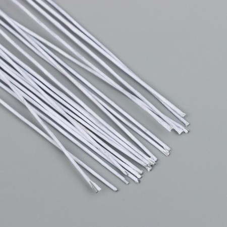 Wire for creativity "Florico" 0.95 mm, 20 pcs, 40 cm, in paper braid, white-1