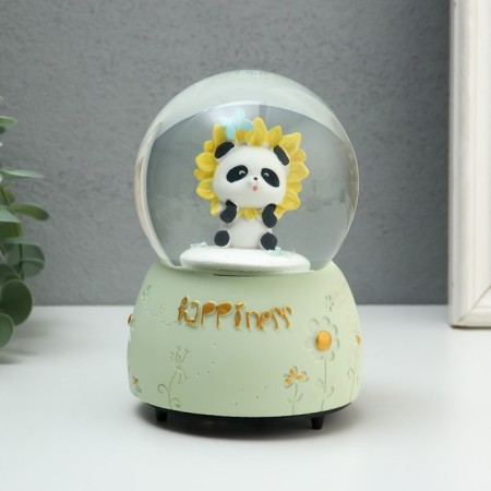 Souvenir Polystone Water Ballion Music and spin "Panda-Suns" mix 10.5x10.5x15.5 cm-1