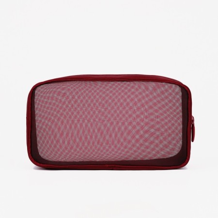 Cosmetic bag with lightning, burgundy color-1
