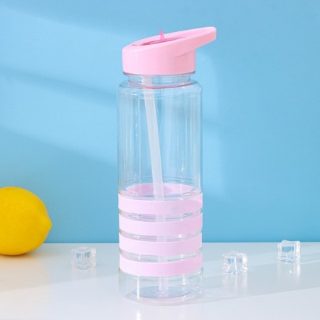 A bottle with a pipe “Sport”, 700 ml, 23.5 × 7.5 × 8.5 cm, color mix-8