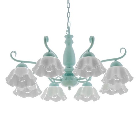 Luracia chandelier 8he27 40W green-white 88x88x37-72 cm Bayerlux-9
