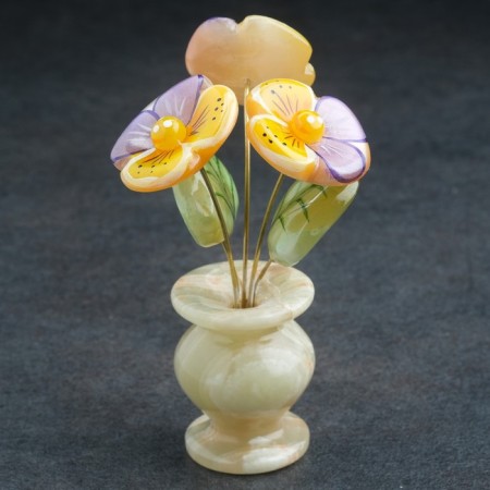 Souvenir flower in a pot of "Anyutin Eyes", onyx-1