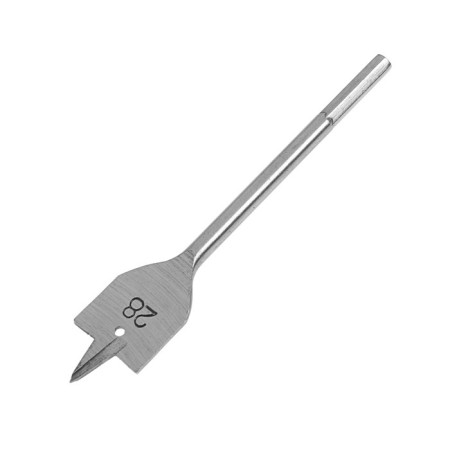 Wood drill feather scrap, hexagonal shank, 28 x 152 mm