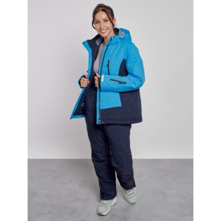 Ski jacket female winter, size 52, blue color-7
