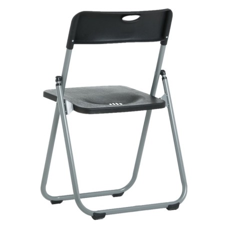 Folding chair on a metal frame, black color-1