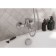 Santek Nyra bath mixer, short surplus, with accessories, chrome