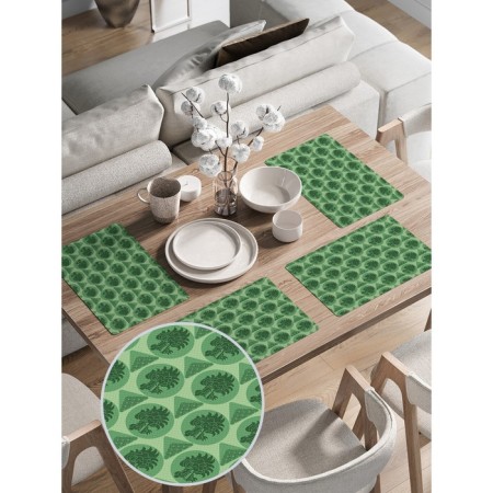 A set of napkins for setting the Green Dragon table, rectangular, rounded edges, size 30x46 cm, 4 pcs-1