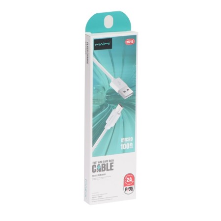MAIMI M215, microUSB - USB, 2 A, 1 m, white cable-4