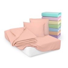 Простыня на резинке Cleo, трикотаж, размер 90x200x25 см, цвет персиковый