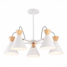 Ceiling EVOLUCE lamp. Sle125102-05. Modica. 5x40 watts, E14, 65x65x45 cm, white, golden color