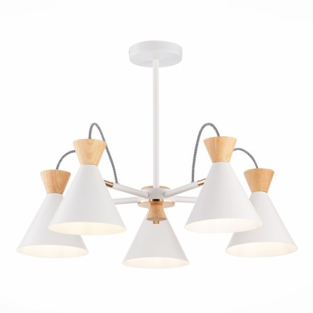 Ceiling EVOLUCE lamp. Sle125102-05. Modica. 5x40 watts, E14, 65x65x45 cm, white, golden color