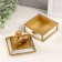 Polystone box, Golden Bird mirror 10.5x10.5x10 cm