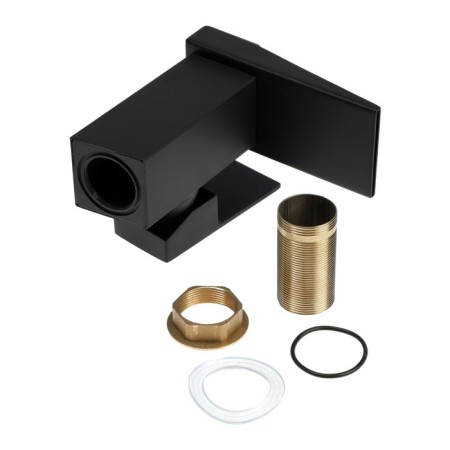 Mixer for the sink ZEIN Z3810, designer, single -leaf, flat spout, black-10