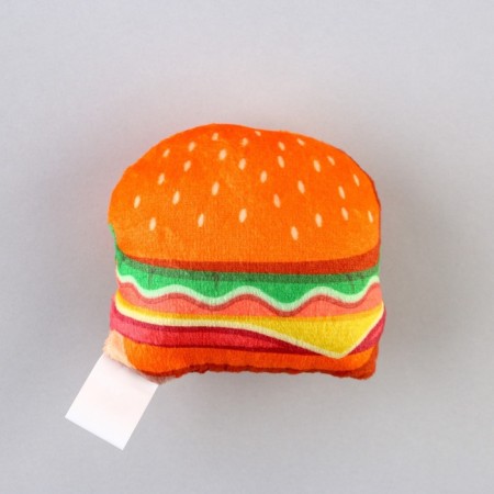 A toy for cats with mint "Burger" from textiles, 7.4x7 cm-4