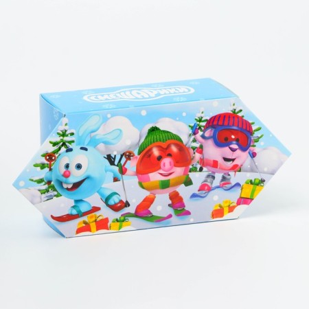 New Year. Gift box New Year's Enterprise Small "Smeshariki" License 9 x 5.8 x 12.8 cm (+8 cm).-1