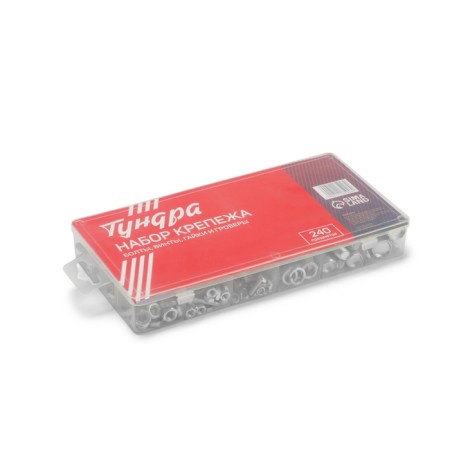 Набор болтов, винтов, гаек и гроверов ТУНДРА krep, 240 предметов-2
