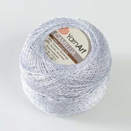 Yarn "Camelia" 70% polyester, 30% lurers 190m/20g (411 silver)-1