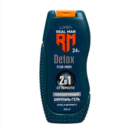 Hair shampoo 2B1 "Ecoandvit" with coal and vitamin D, 300 ml