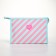 Cosmetic bag with zipper, turquoise color