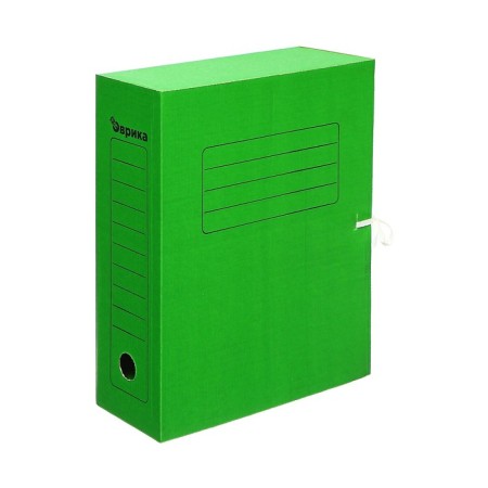 Archive folder with ties, microhofrocardon, 100mm, green, up to 900l.-1