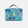 Cosmetic bag with zipper, turquoise color