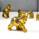 Polystone souvenir "Seven gold elephants with mirror mosaics" h = 11.3; 9.5; 8.2; 7; 6; 5; 4.5 cm