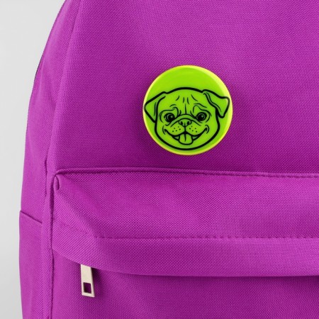 The reflective icon "Muzzle of the pug", D = 5.8 cm, color mix-1